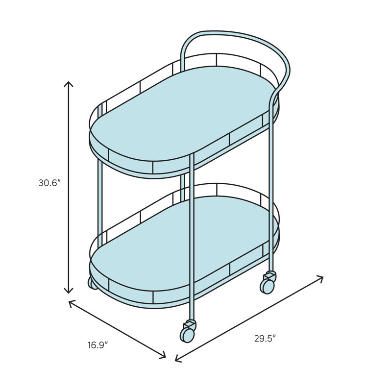 Chariot-bar Gamby, Transparent / laiton