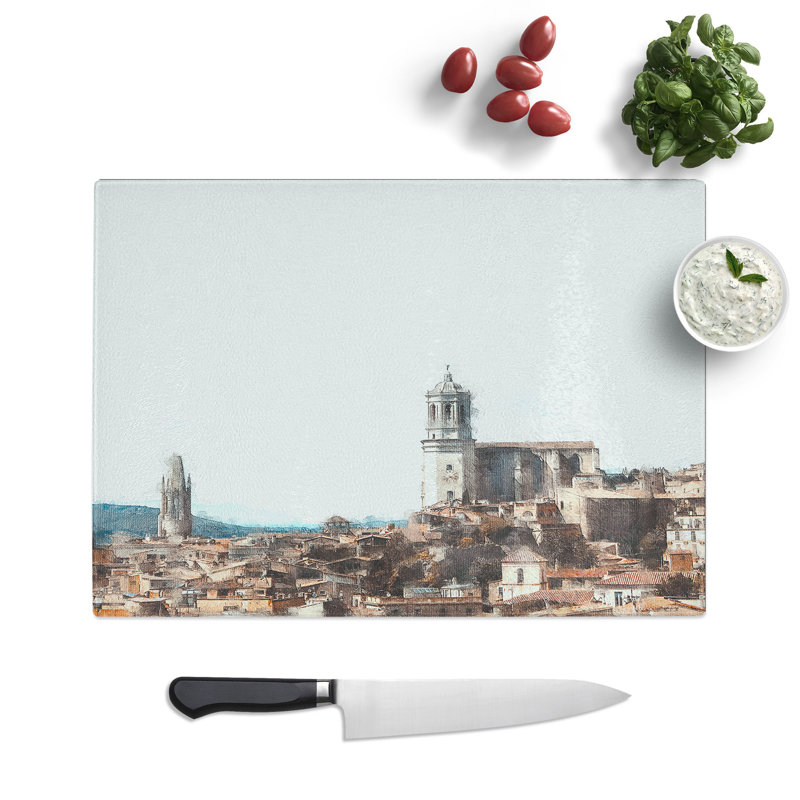 Tempered Glass Girona in Spain Chopping Board, 28.5 cm x 39 cm