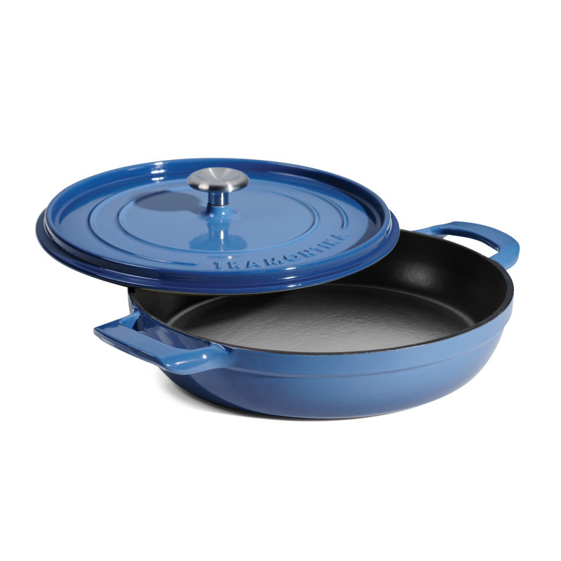 Tramontina Enamelled Cast Iron Saute Helper Handles 30 cm, Blue