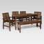 Ensemble de salle à manger de patio rectangulaire en acacia 60 po Alfonsi-1486944149