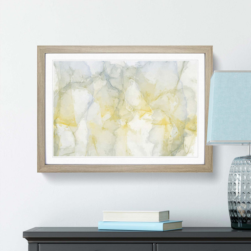 Sunrise Spirit in Abstract - Picture Frame Painting Print, 62cm H x 87cm W x 2cm D, Oak Framed