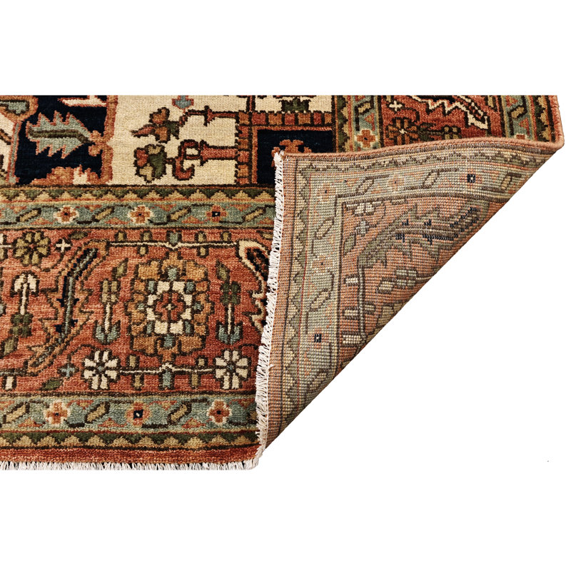 High-Quality Hand-Knotted Red Area Rug, Rectangle 10' x 14'