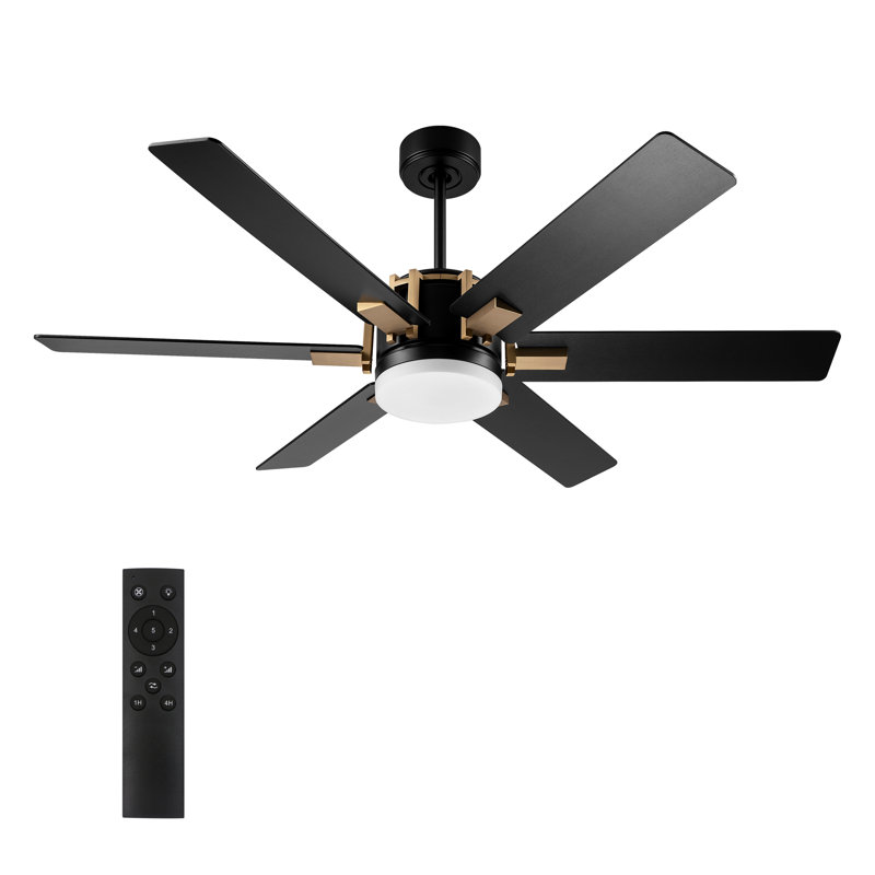 52'' Ceiling Fan with LED Lights, Black