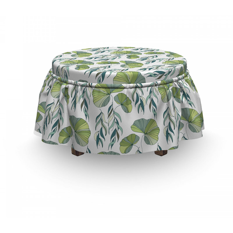 Housse pour repose-pieds à feuillage eau lilies