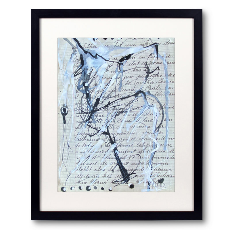 My Baby Wrote Me A Letter Print by Dina Gardner, 21.25" H x 17.25" W x 0.88" D, Black Framed Paper, White