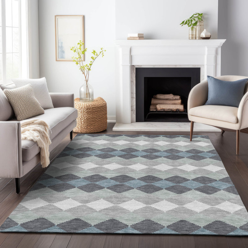 Tapis intérieur / extérieur gris Eira , 5 pi x 7 pi 6 po