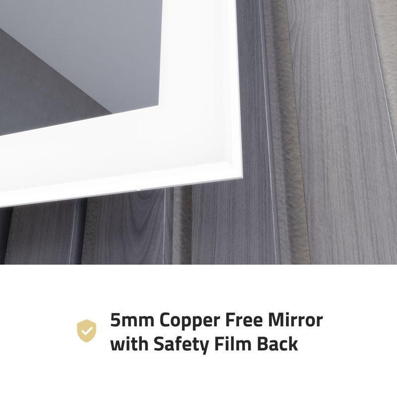 Rectangular Frameless LED Bathroom Vanity Mirror with Defogger