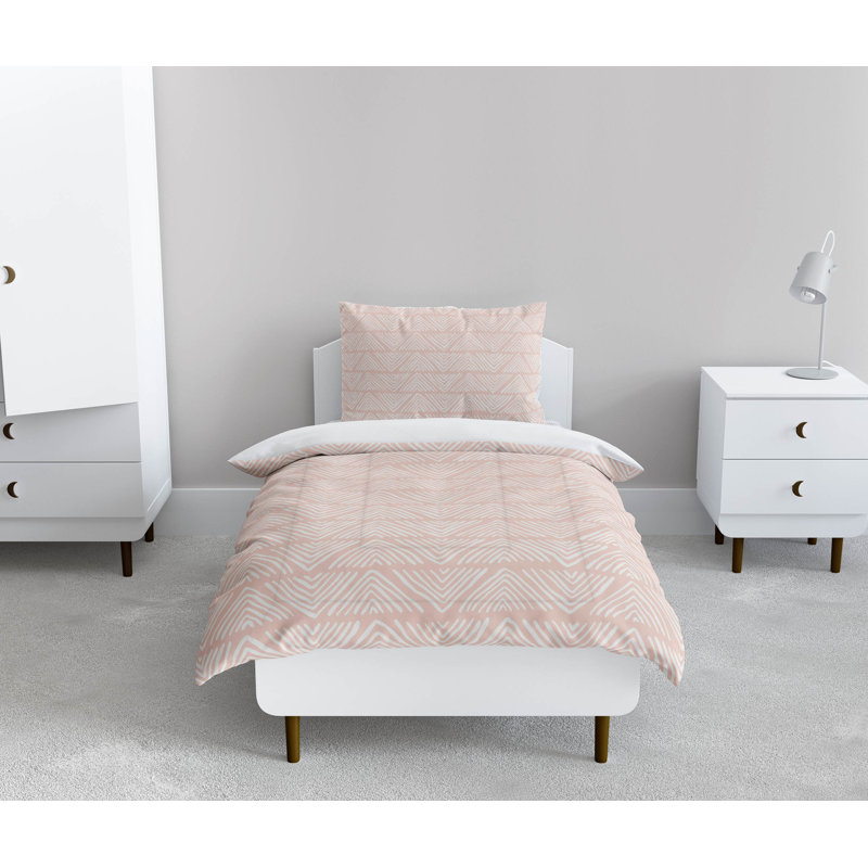 Ensemble d'édredon léger à chevrons, Rose