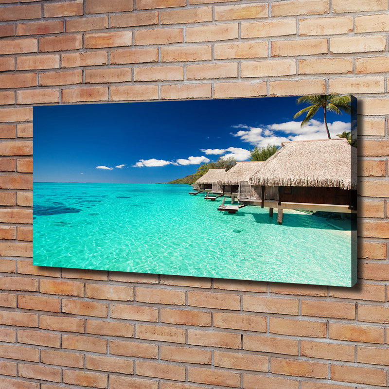 Bungalows Above The Water - Wrapped Canvas Print