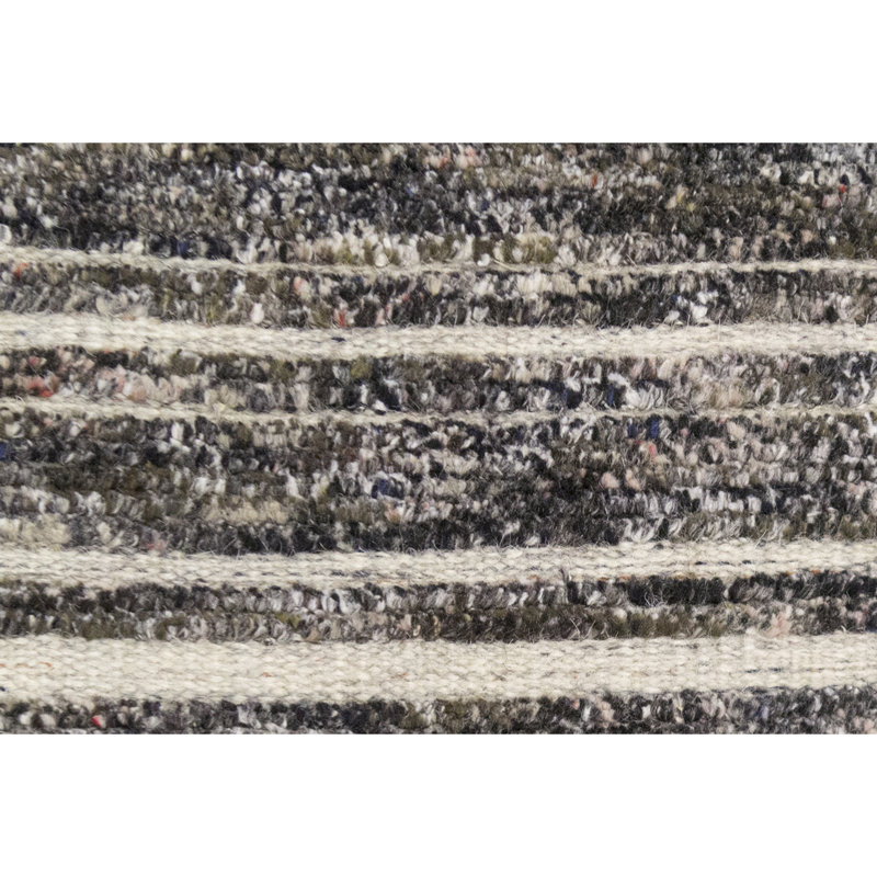 Striped Area Rug in Gray/Ivory, Rectangle 9' x 12'