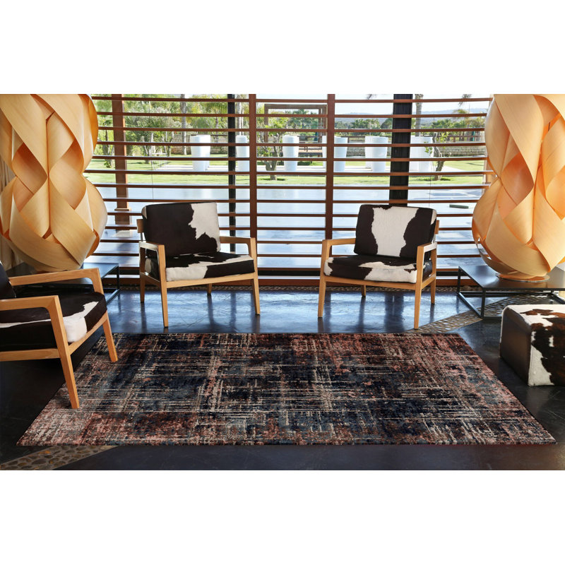 Multi-Colored Abstract Patterned Decorative Rug, Runner 3'3.37" x 9'10.11"