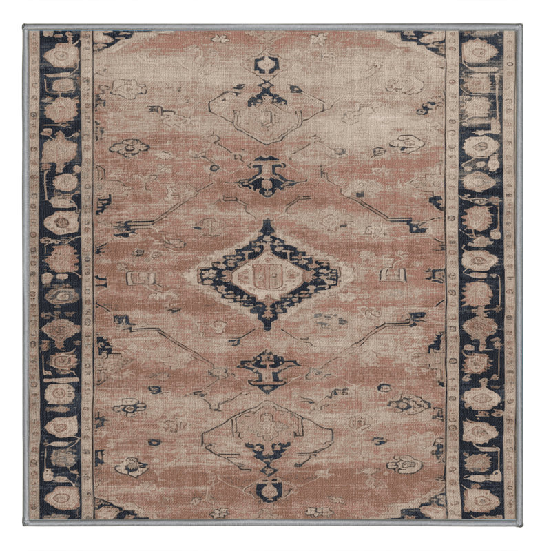Tapis gris lavable à la machine, Carré 7 pi