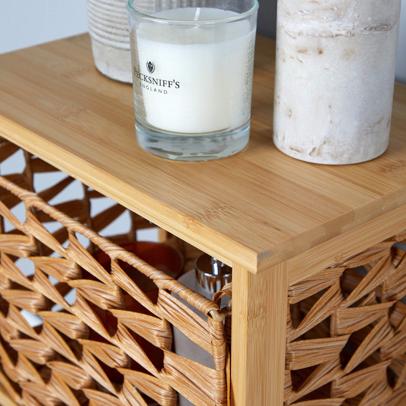 Almeer 2 Rattan Drawer Bamboo Storage Unit