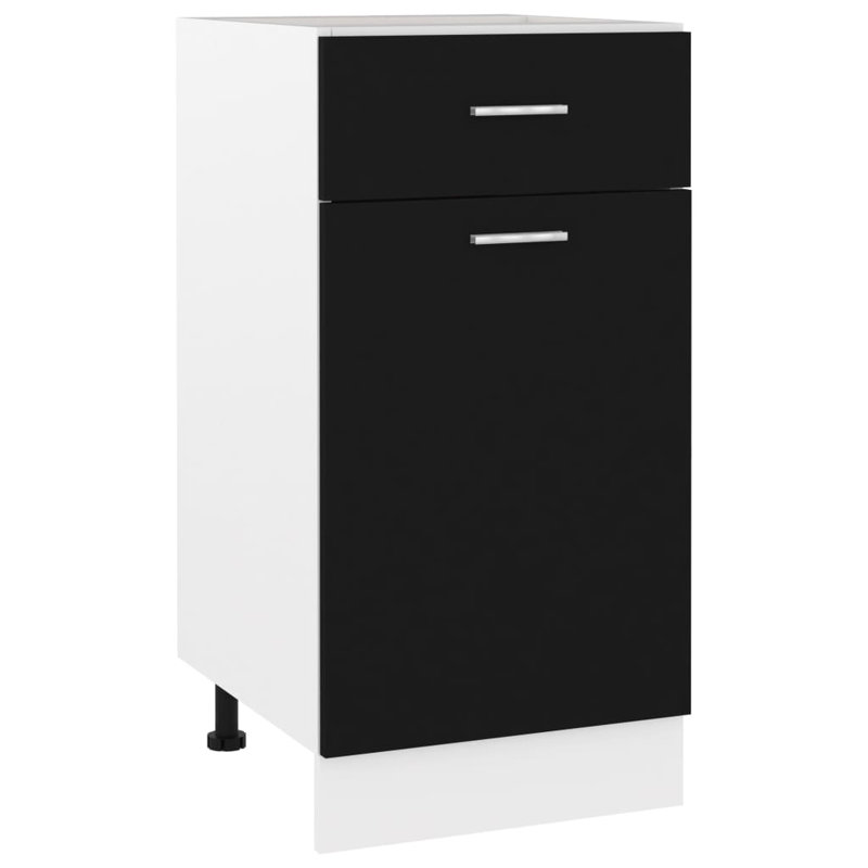 Lusiya Drawer Bottom Cabinet Lyon 40x46x81.5 cm Engineered Wood, Black