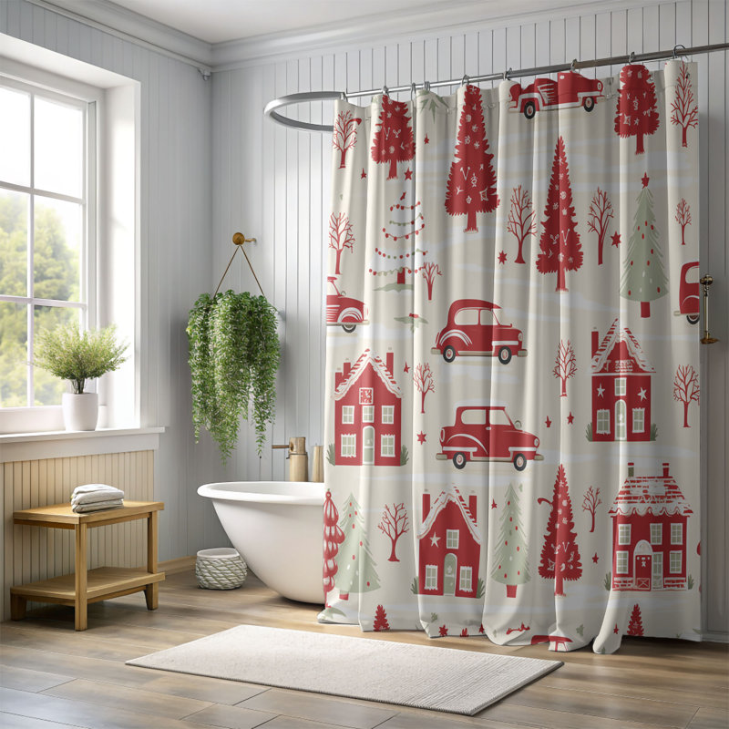 Classic Xmas - Premium Shower Curtain, 74"H x 71"W