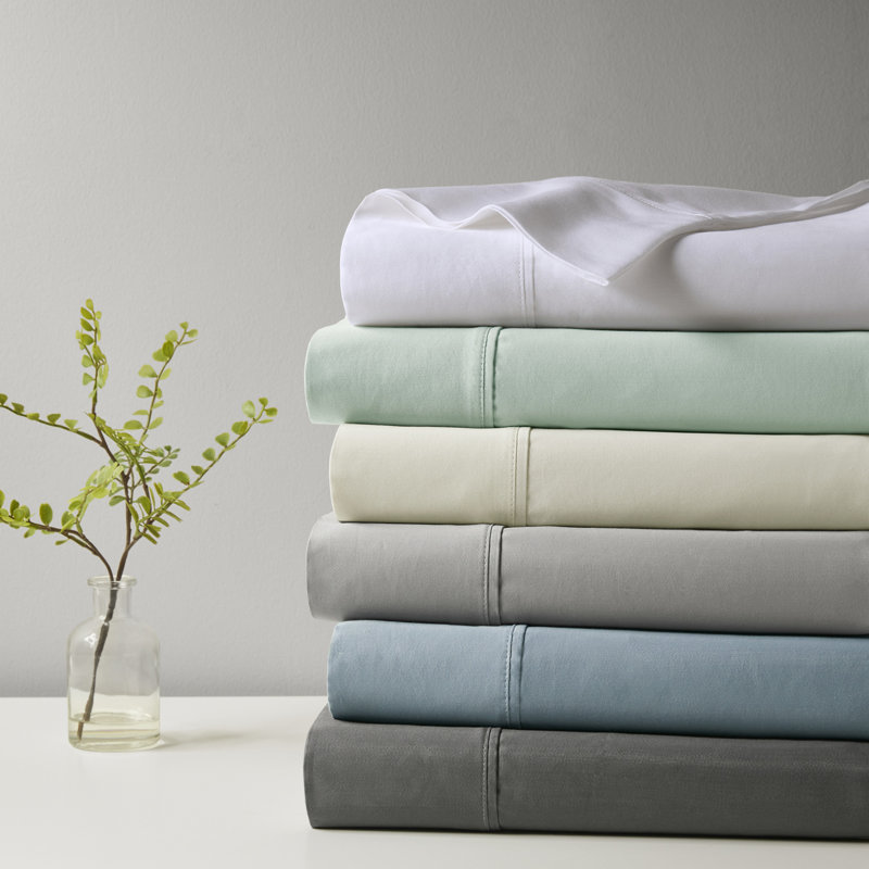 Ensemble de draps 1000 pièces 4 pièces HeiQ, Ensemble de draps pour très grand lit + drap-hous, Blanc