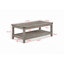 Ensemble de table basse rustique gris brun 3 pièces avec table basse rectangulaire en bois et deux tables de bout carrées assorties