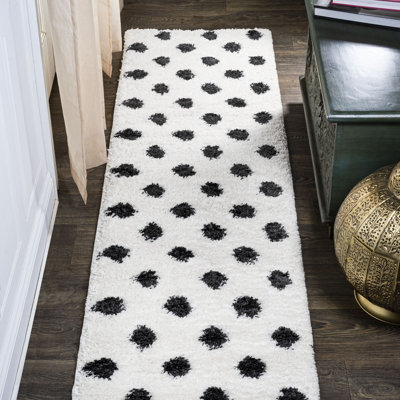 Colleps Modern Charcoal Dot Shag White/Gray Rug