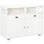 Buffet pour bar à café, blanc - Buffet avec rangement spacieux et construction basculante