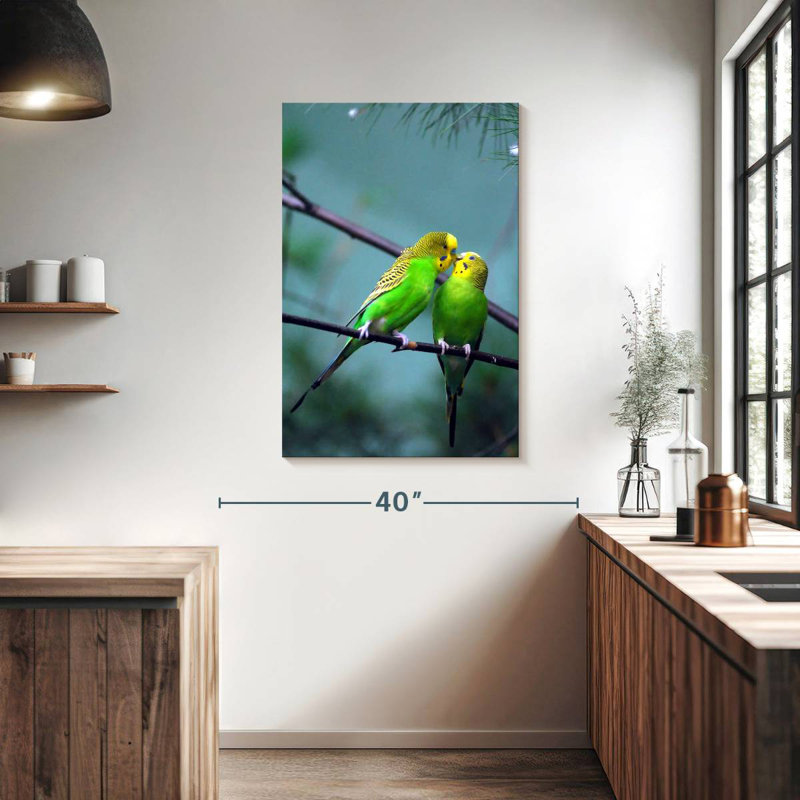 Brampt Kissing Parakeets, 39" H x 26" W