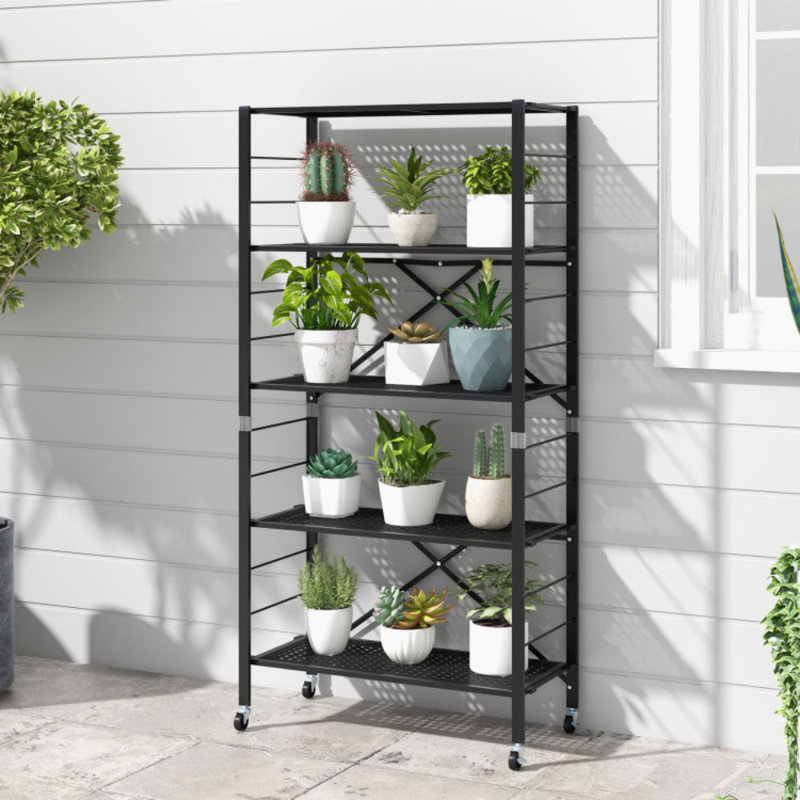 Tablettes réglables à 5 niveaux sur roulettes pour le balcon de la cuisine de garage