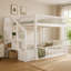 Lit superposé double au-dessus d'un lit double avec escalier de rangement-1335030088