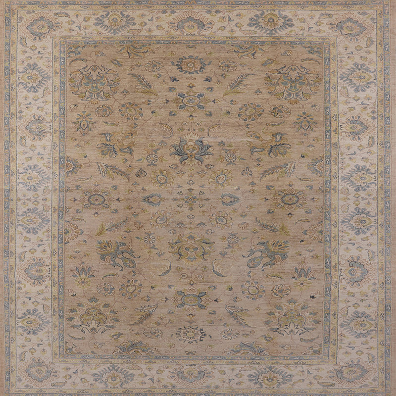 Tapis oriental beige / brun Ardag, Carré 4 pi