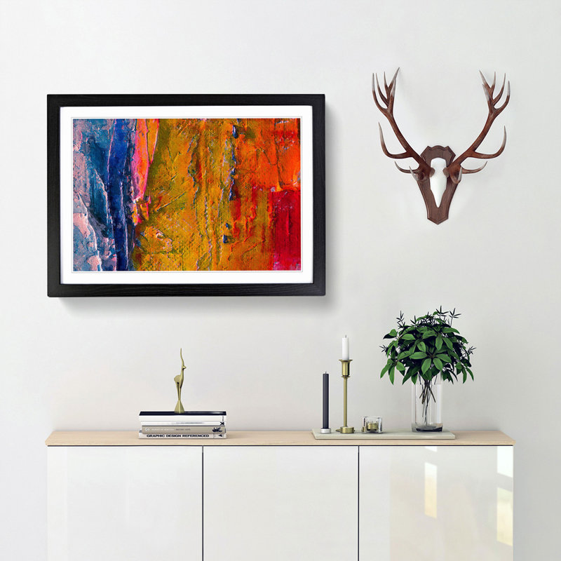 Abstract Vol.381 by S.Johnson - Framed Print, 45cm H x 63cm W x 2cm D, Black Framed