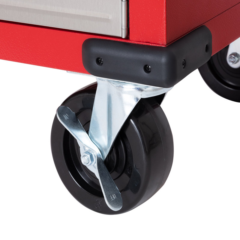 Seville Classics UltraHD 2 Piece Stainless Steel Storage System, 90" H x 36" W x 18" D, Red