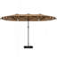 Parasol à double face, parasol à double face avec base, parasol de patio avec lumières solaires à DEL-1299230474