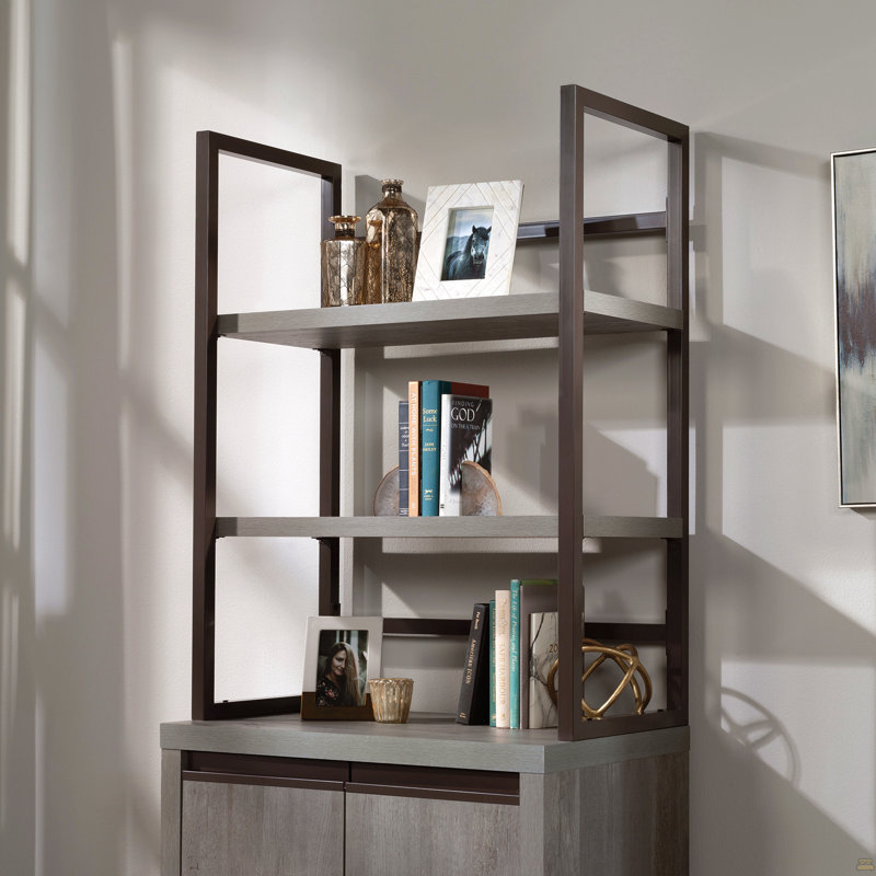 Bahut de bibliothèque avec design moderne, finition brune