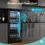 EUHOMY 6 pi³ Réfrigérateur à boissons autoportant de 220 pi pi, porte en verre et lumière DEL, refroidissement efficace, pour la maison / bar / bureau, noir