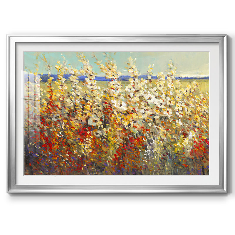 Field of Spring Flowers II, reproduction d'art encadrée, Argent, H 15 po x l 21 po x P 1,5 po