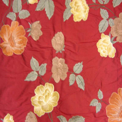 Miranda Fabric | Floral Embroidered Silk Fabric | Drapery & Curtain Fabric-Tagged