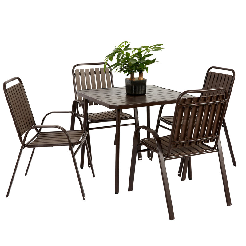 Brown Brown 5 Outdoor - Chaises et table pour chaises de patio, Brun