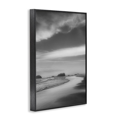Tirage au sort de plage en niveaux de gris, estampe numérique, conception de Don Schwartz