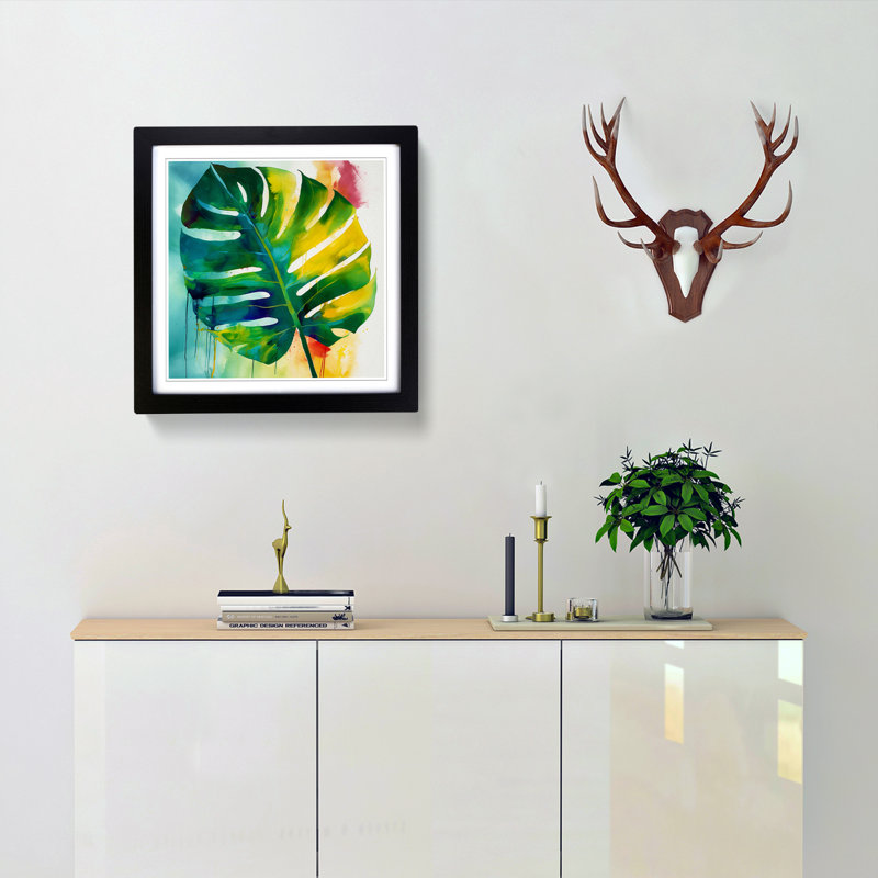 Tropical Leaf No.2 - Framed Print, Black