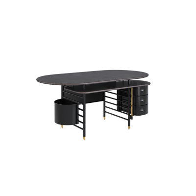 Frank Lloyd Wright Racine Executive Desk with Storage