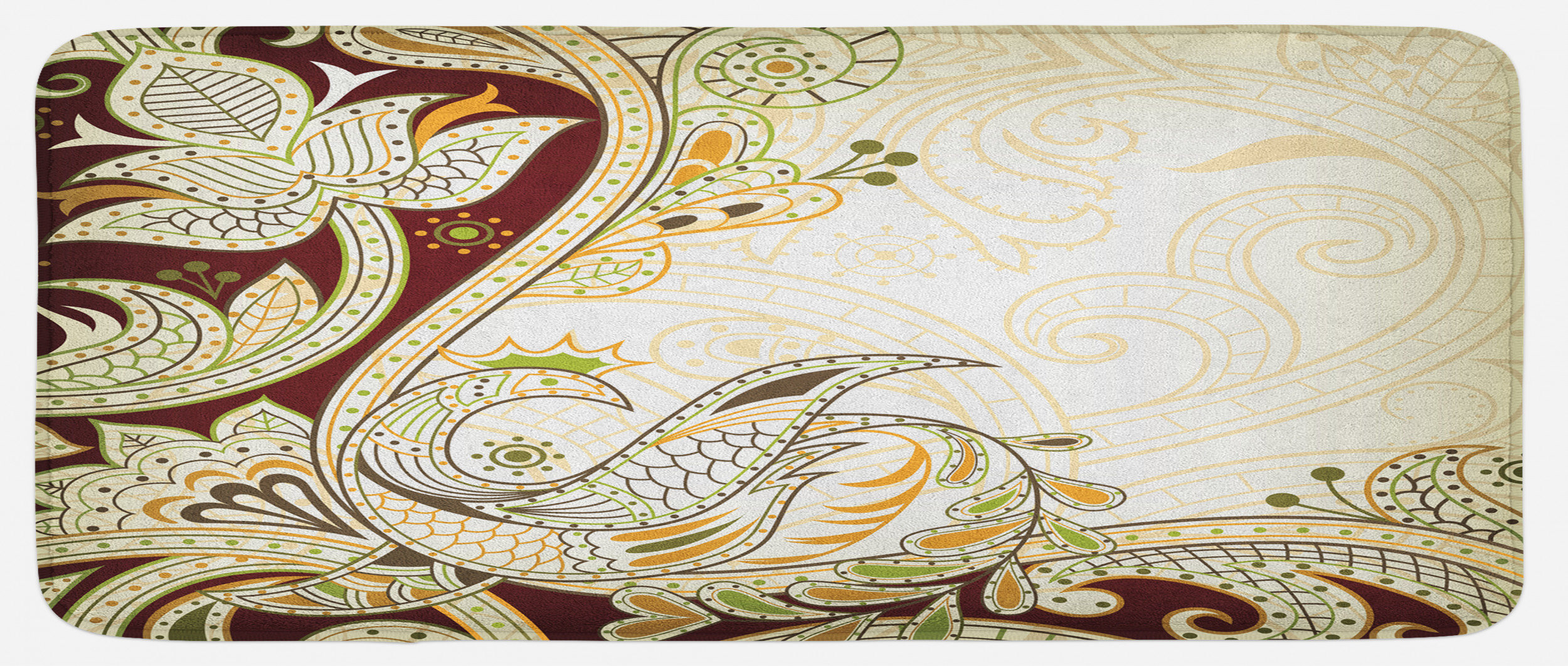 Curated visual reference: Visual Reference: East Urban Home Oriental Floral Leaf Pattern With Middle Eastern