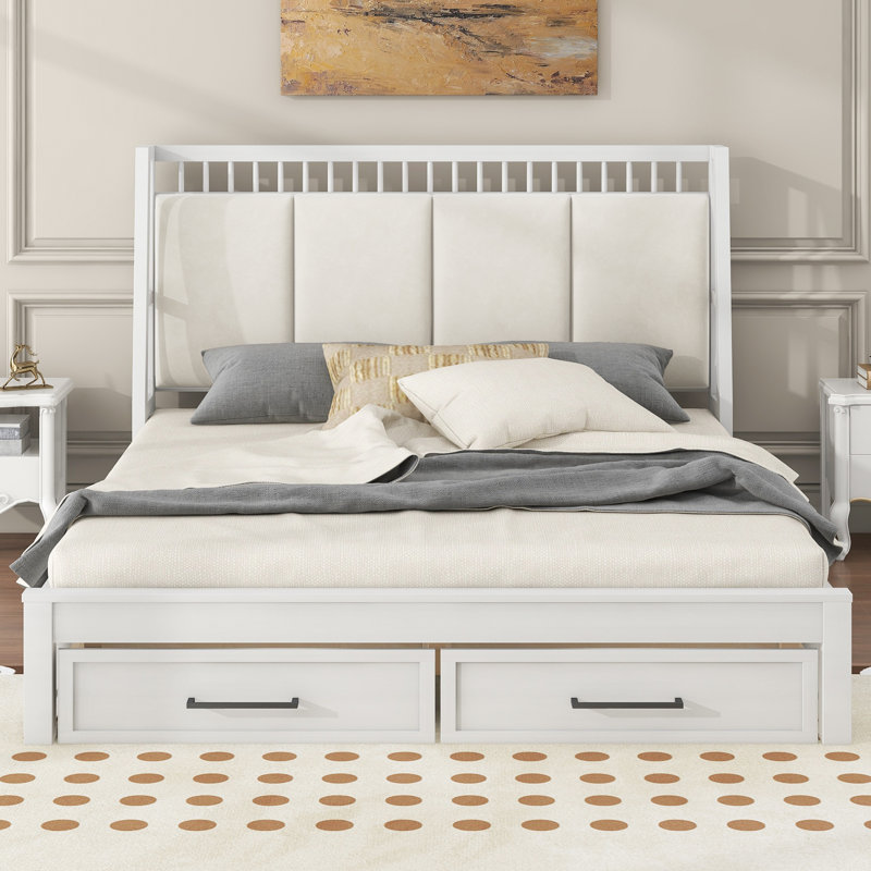 Lit plateforme Braconi avec matelas inclus, Grand lit
