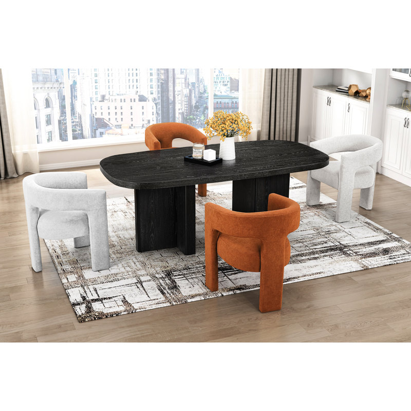 Luxueux fauteuils d'appoint en tissu gris bouclés de luxe pour salle à manger contemporaine, sièges confortables et élégants