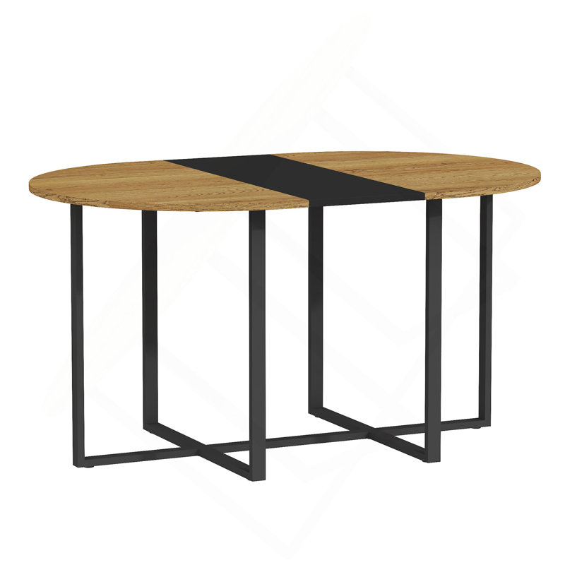Table de salle à manger moderne, Brown/Black, Wood