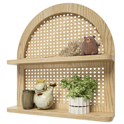 Tablette murale en bois Boho Rattan