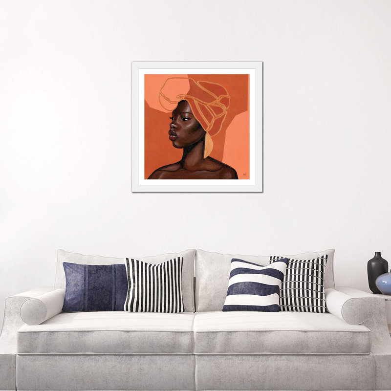 « Adah » par Bria Nicole-impression d’art graphique, Papier encadré blanc, Blanc, H 24 po x l 24 po x p 1 po