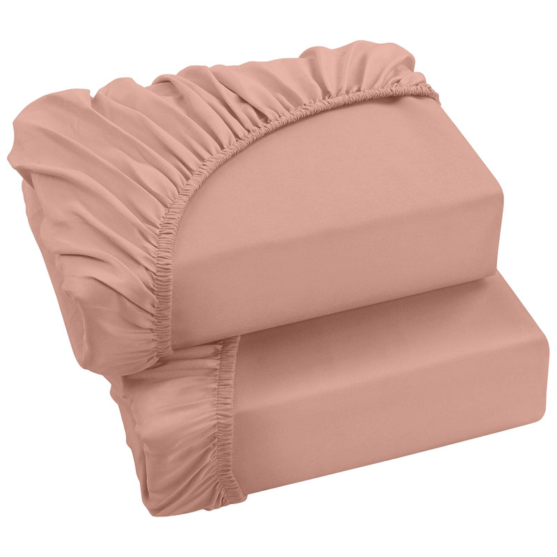 Soft & Breathable Microfiber Extra Deep Fitted Sheet, Peach, Kingsize (5')
