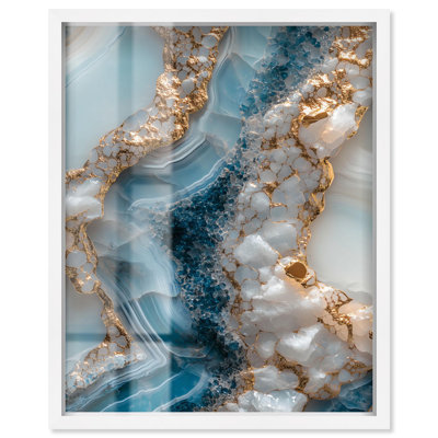 Lapis River Shadowbox Print Teal Abstract Art by Art Remedy