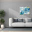  «Abstract Pouring P» par Jean Plout, art mural sur toile, 34 po x 26 po