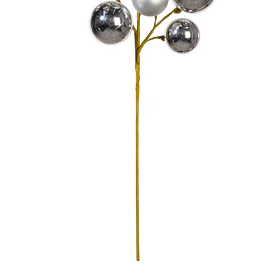  30" Silver Ball Ornament Spray.