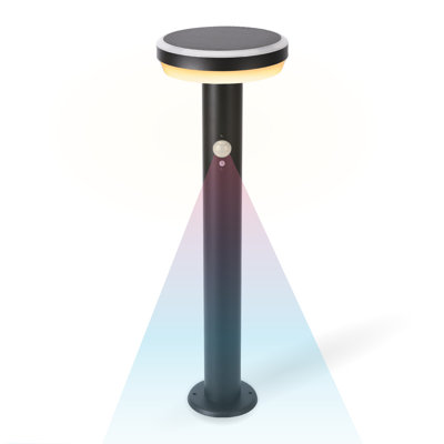 Outdoor Solar Circular Metal Pathway Light With Motion Sensor