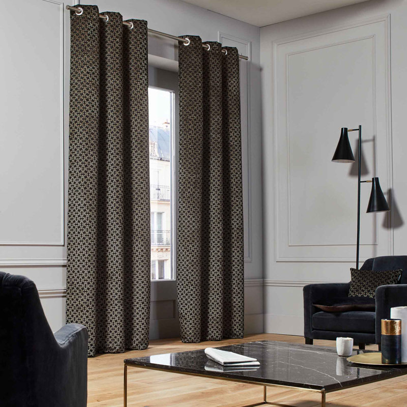 Hayes Room Darkening Single Curtain Single Panel, Grey Linen, 138 W x 260 D cm
